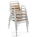 Table de terrasse rabattable et 4 chaises en aluminium et bois