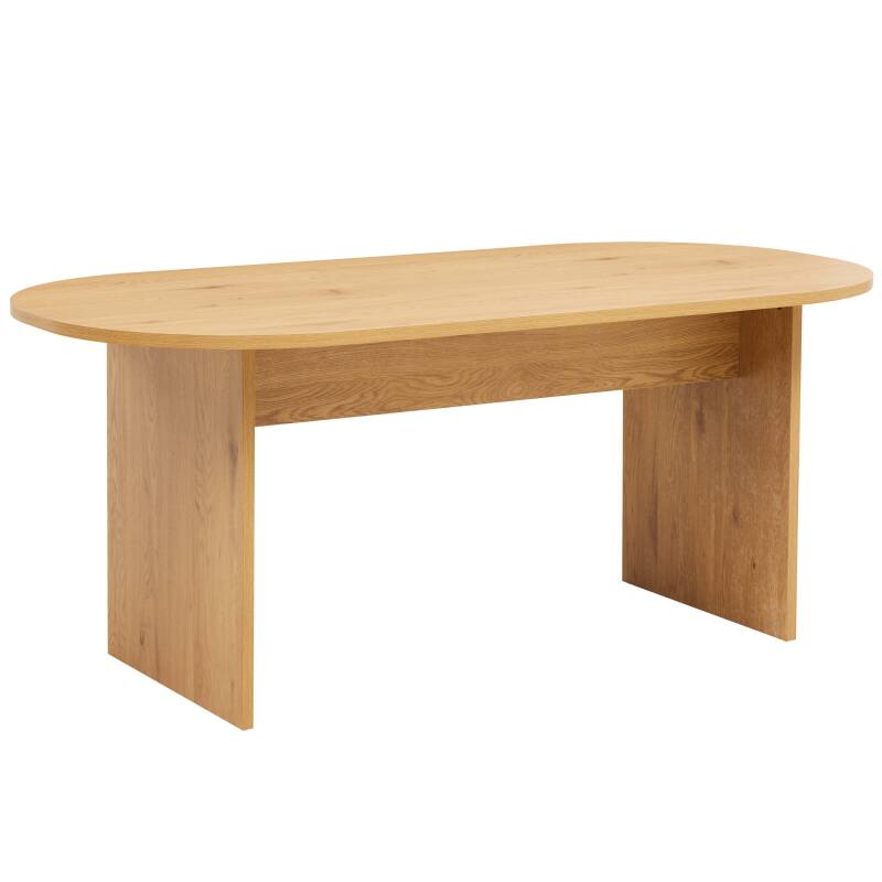 Table à manger avec plateau en panneau de particules et MDF décor mélaminé FSC® 8 personnes