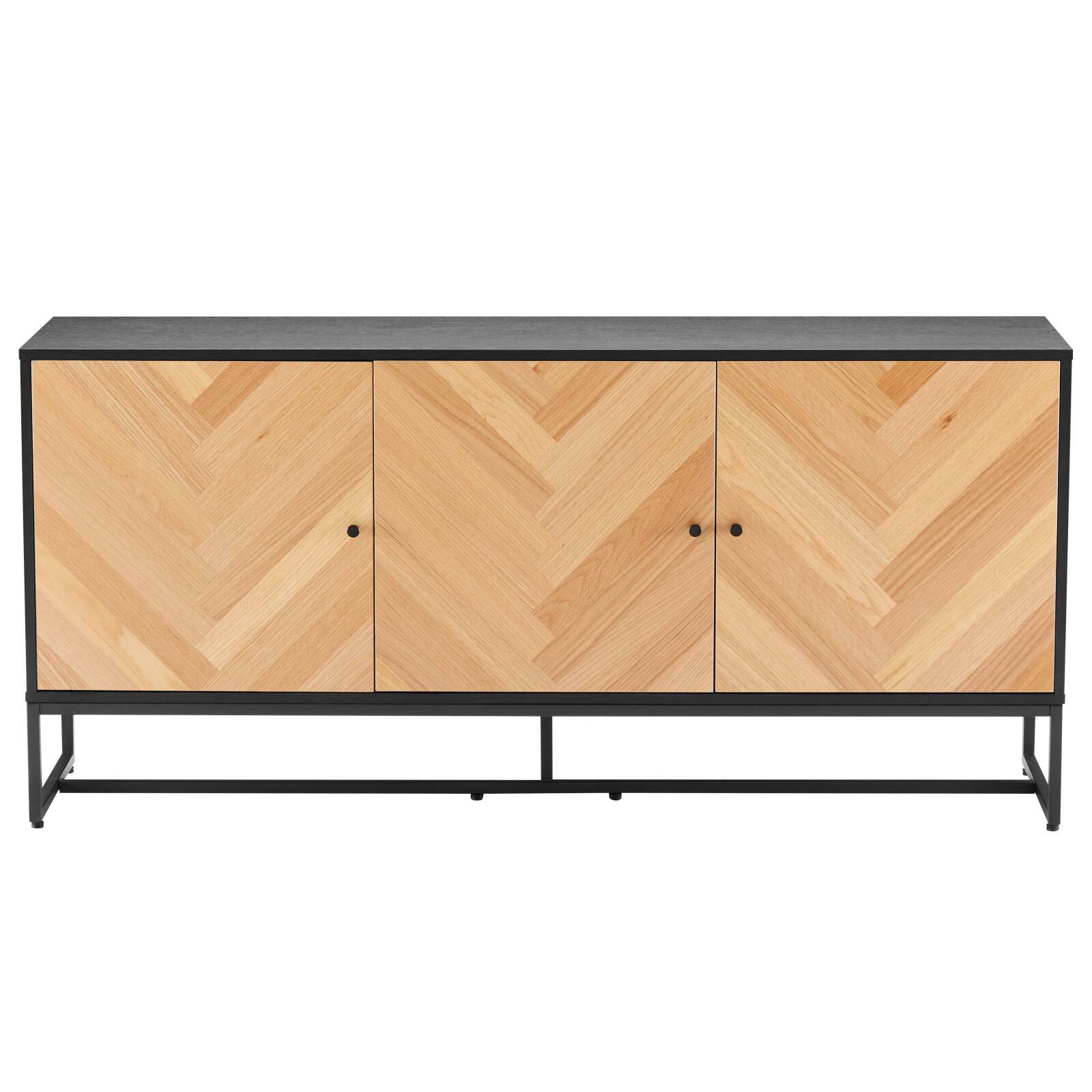 Buffet 3 portes en panneaux de particules plaqué chêne décor mélaminé FSC® 160 cm