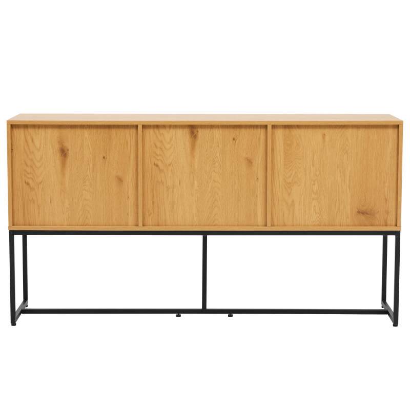 Buffet 2 portes et 3 tiroirs en acier et MDF décor mélaminé FSC®