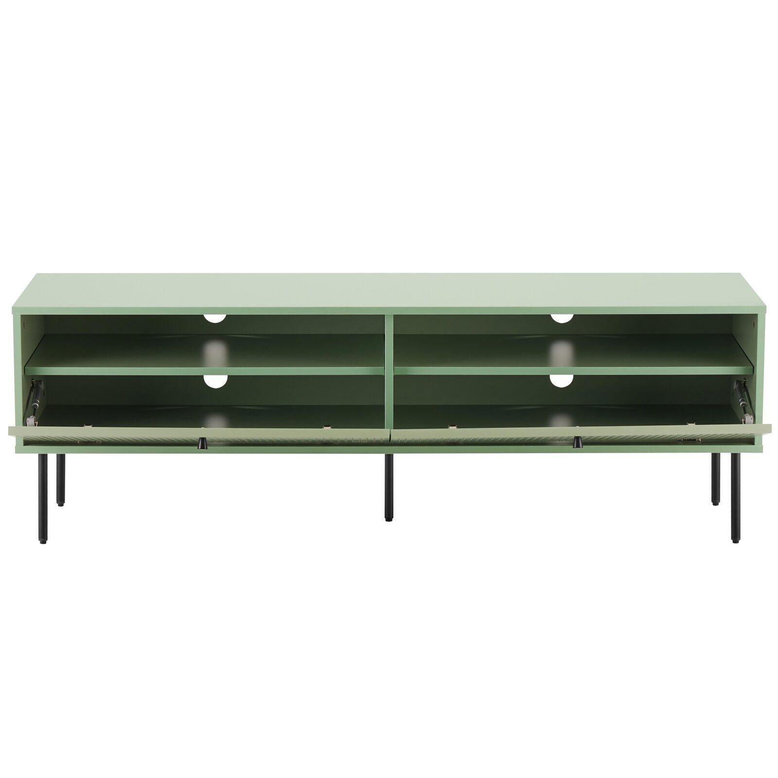 Meuble TV en acier et MDF décor mélaminé FSC® 150 cm