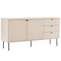 Buffet 2 portes et 3 tiroirs en acier et MDF décor mélaminé FSC® 150 cm
