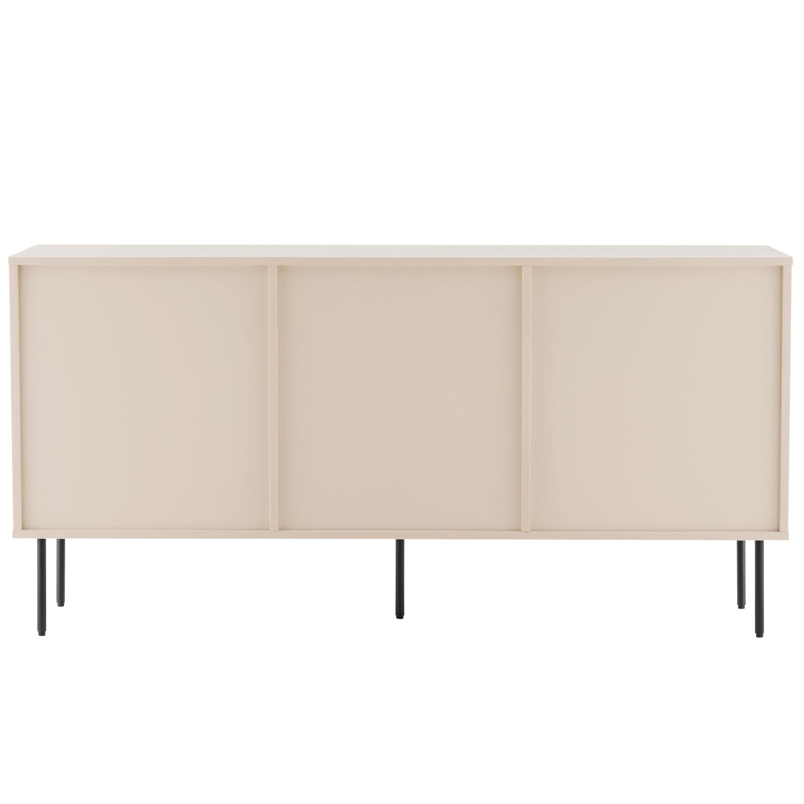 Buffet 2 portes et 3 tiroirs en acier et MDF décor mélaminé FSC® 150 cm