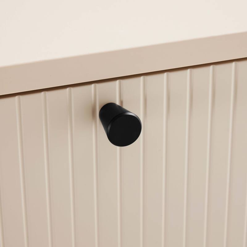 Buffet 2 portes et 3 tiroirs en acier et MDF décor mélaminé FSC® 150 cm