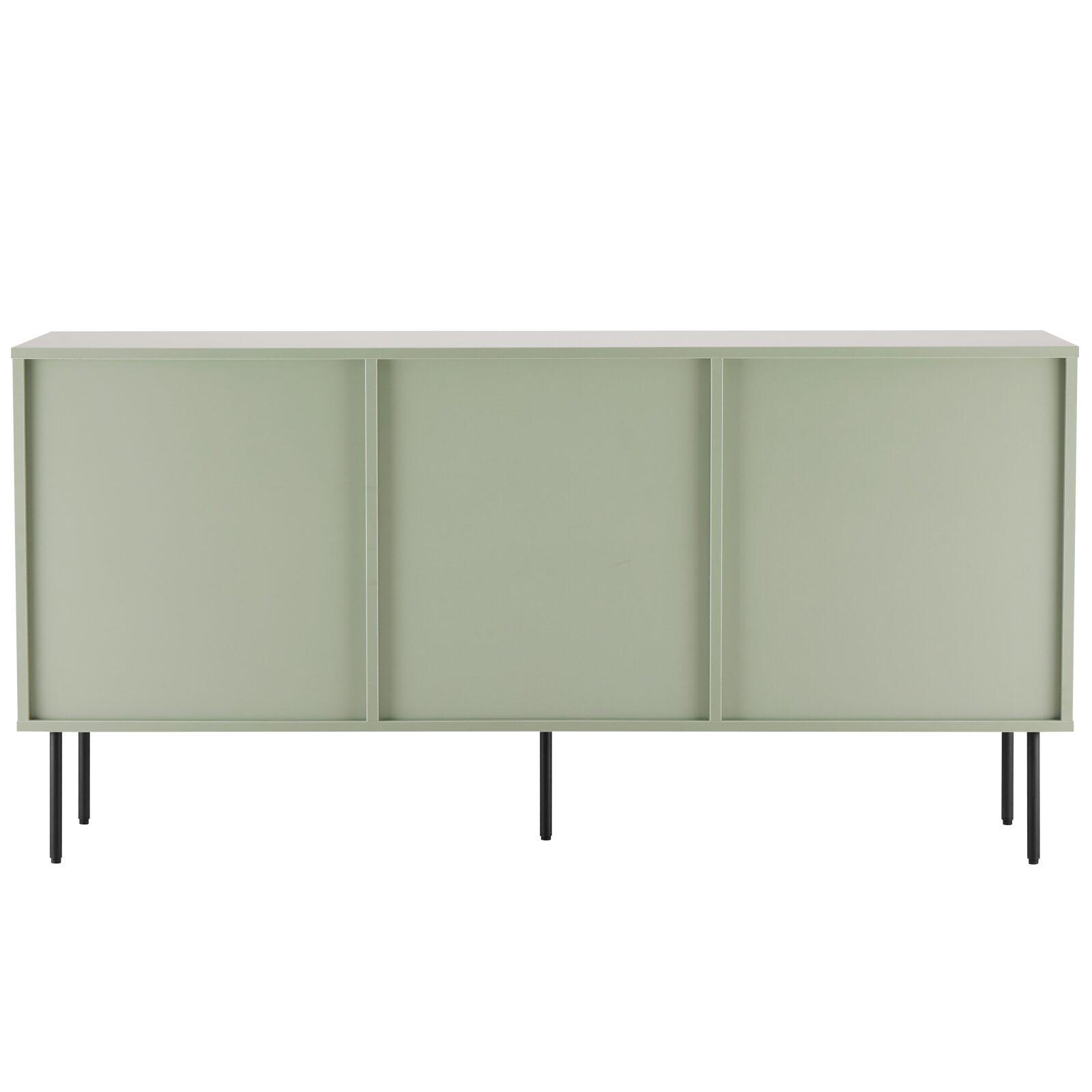 Buffet 2 portes et 3 tiroirs en acier et MDF décor mélaminé FSC® 150 cm