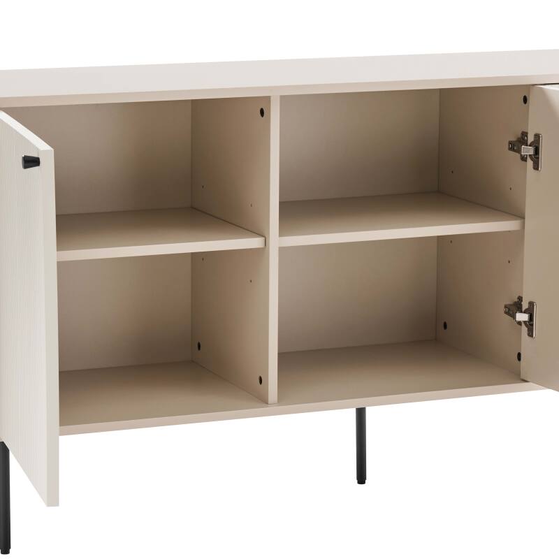 Buffet 2 portes et 3 tiroirs en acier et MDF décor mélaminé FSC® 150 cm (5/8)