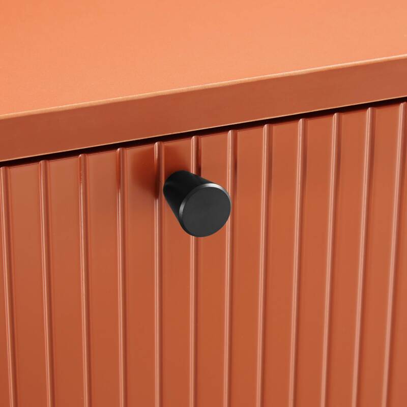 Buffet 2 portes et 3 tiroirs en acier et MDF décor mélaminé FSC® 150 cm