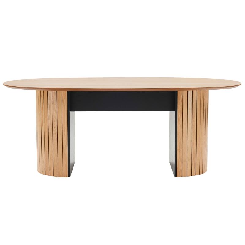 Table à manger avec plateau en MDF plaqué chêne FSC® 10 personnes