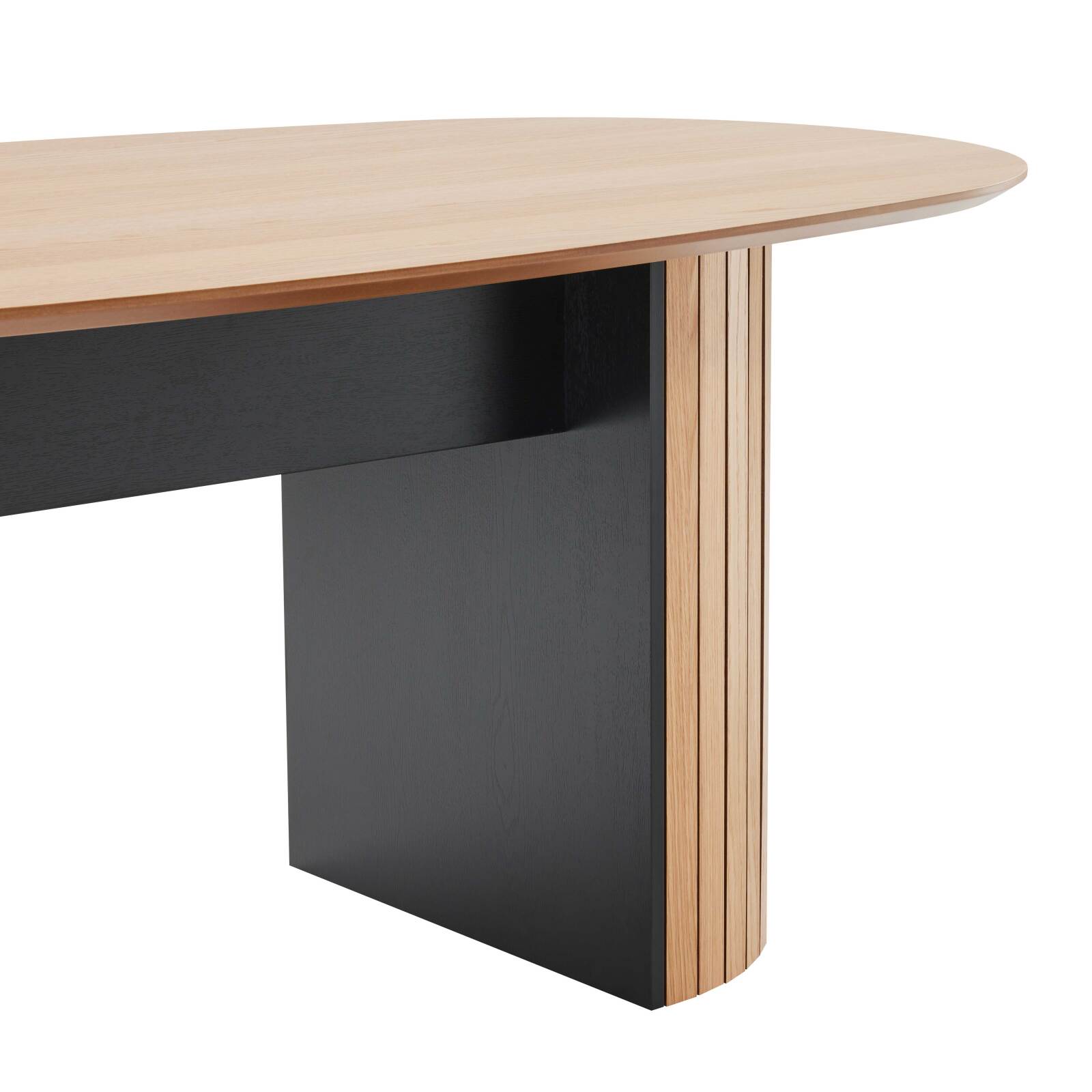 Table à manger avec plateau en MDF plaqué chêne FSC® 10 personnes