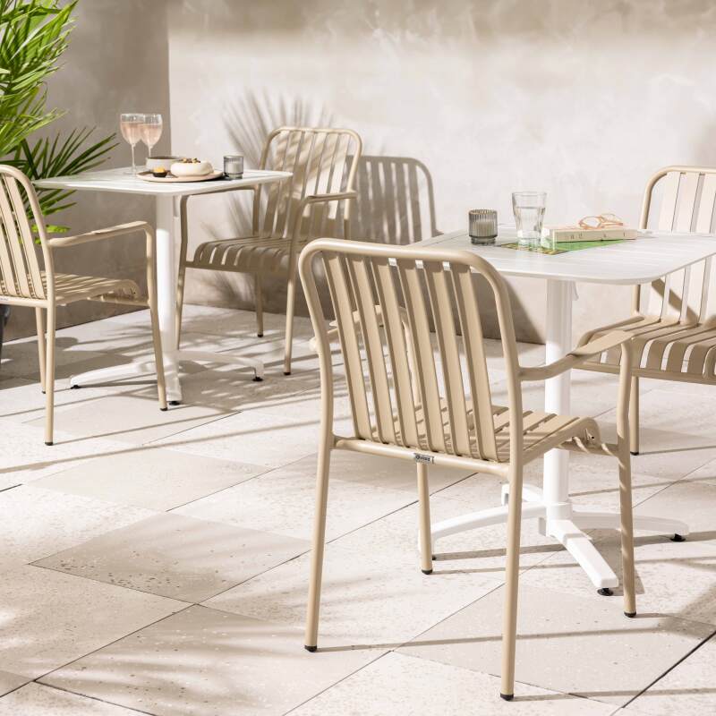 Chaise de jardin en aluminium avec accoudoirs (3/7)