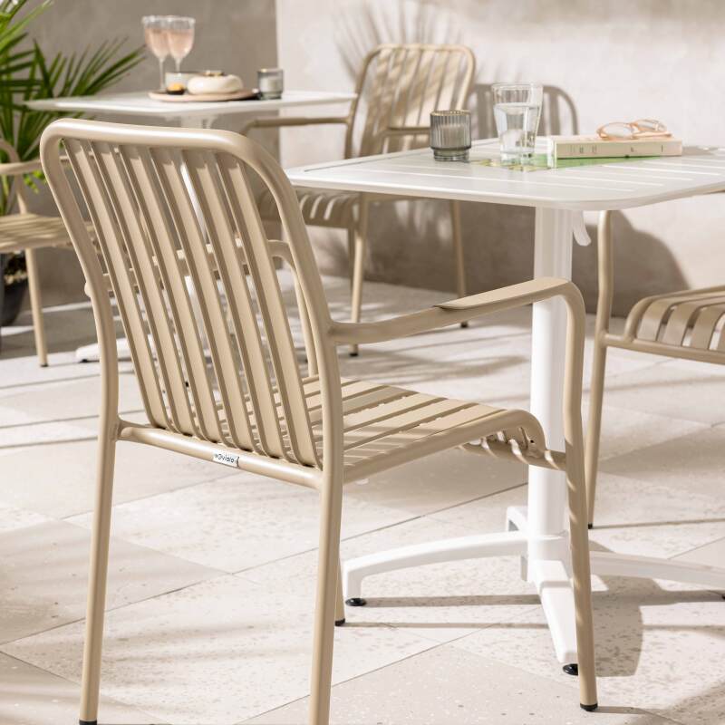 Chaise de jardin en aluminium avec accoudoirs (2/7)