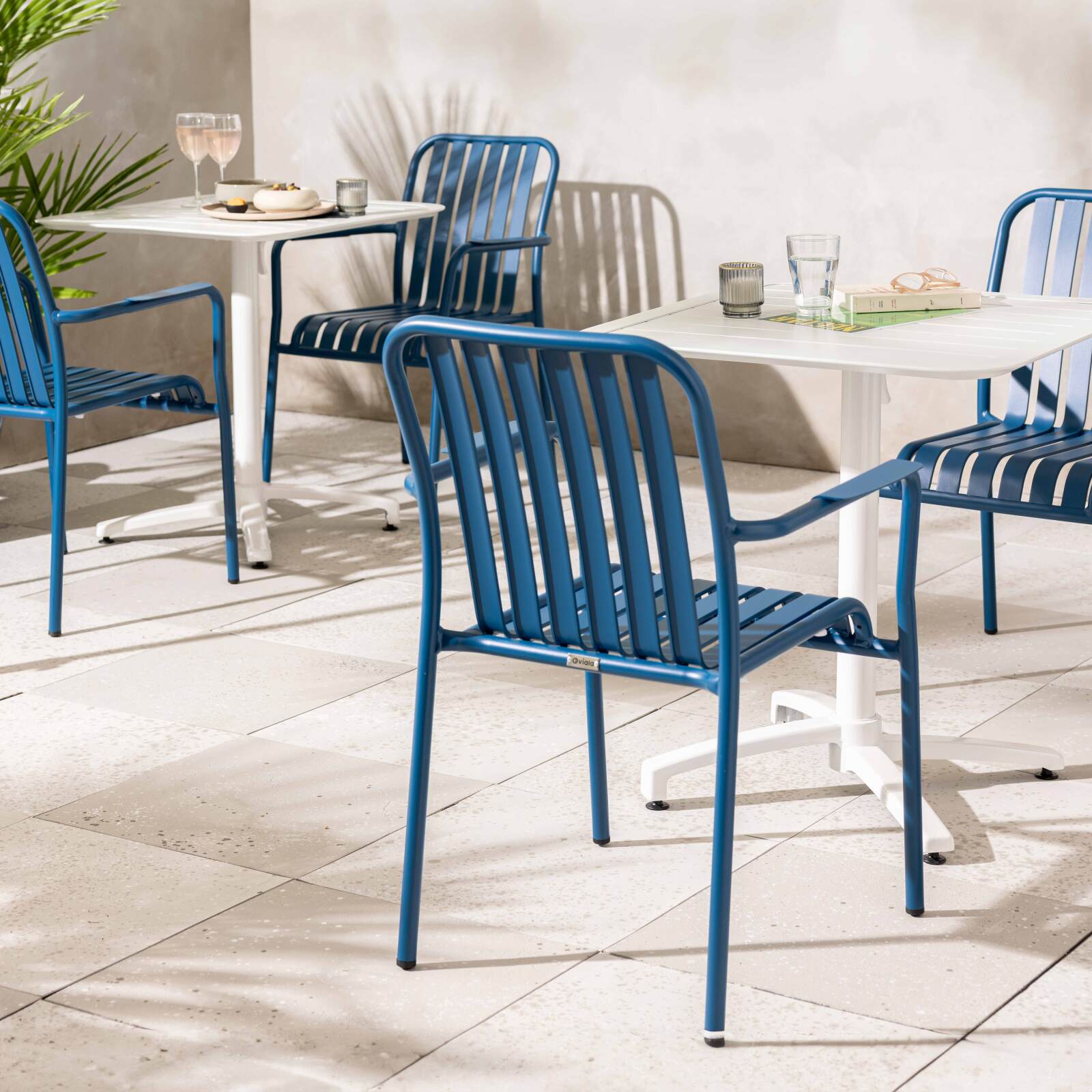 Chaise de jardin en aluminium avec accoudoirs