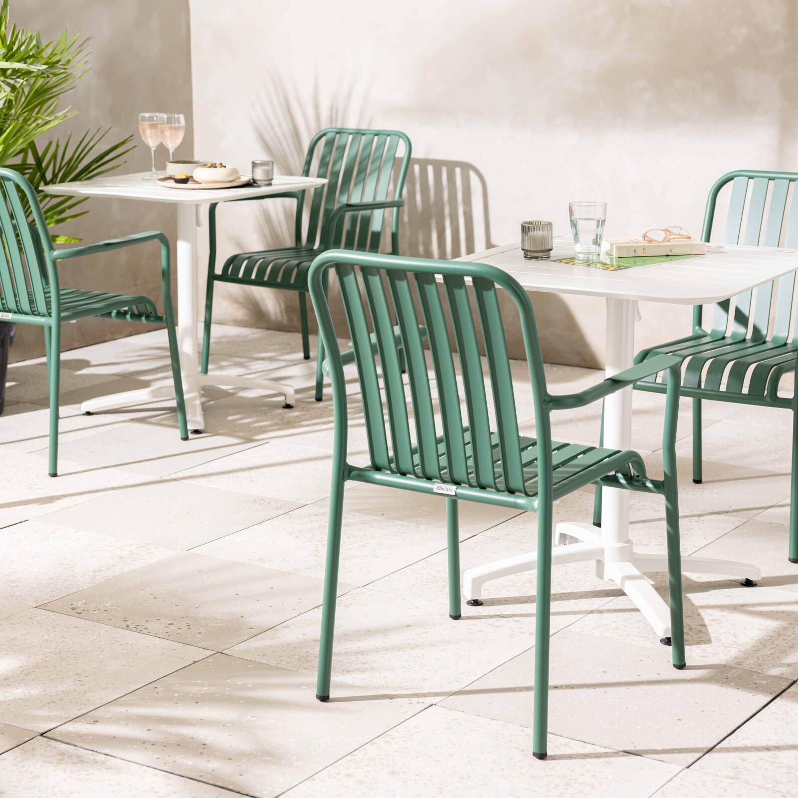 Chaise de jardin en aluminium avec accoudoirs