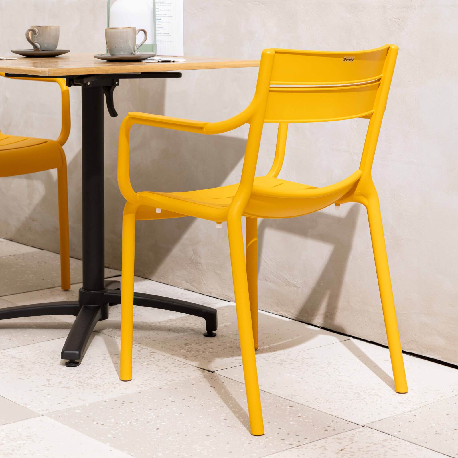 Chaise de jardin en plastique avec accoudoirs