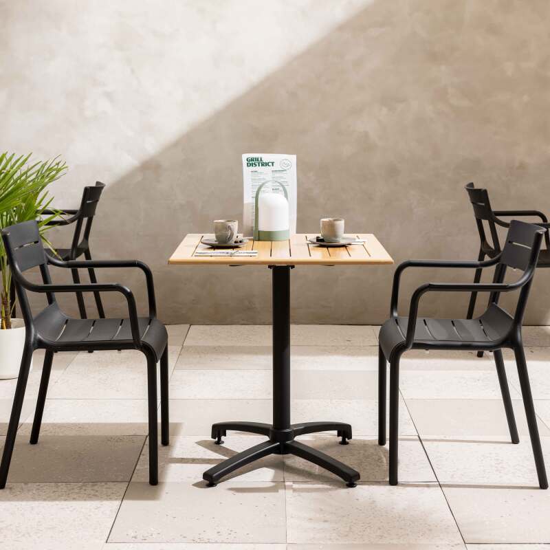 Chaises de jardin en plastique avec accoudoirs - Lot de 4