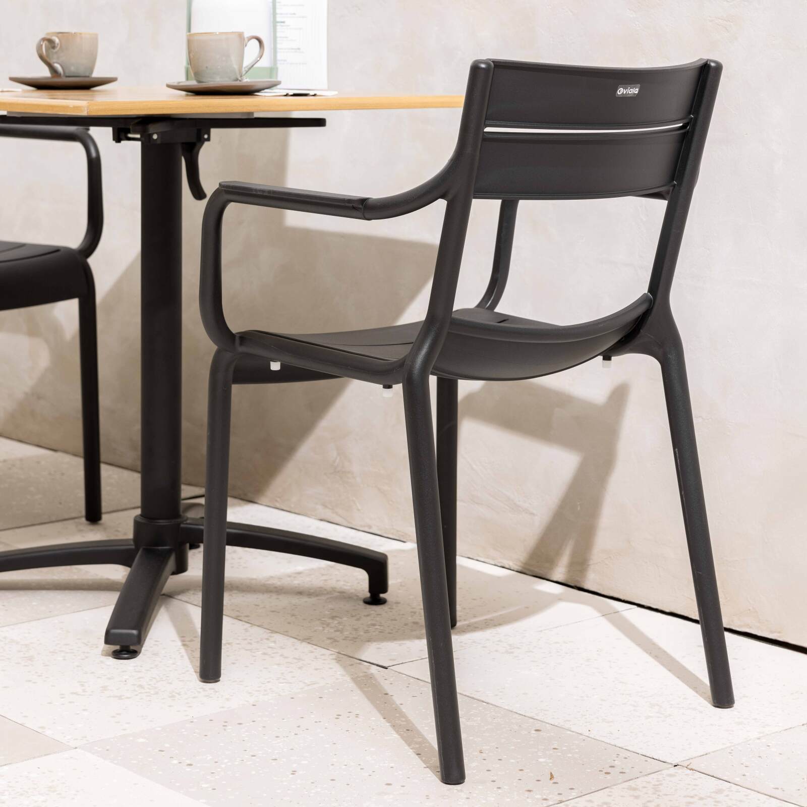 Chaises de jardin en plastique avec accoudoirs - Lot de 4