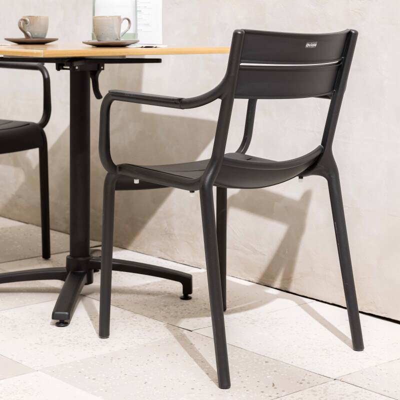 Chaises de jardin en plastique avec accoudoirs - Lot de 4 (2/7)