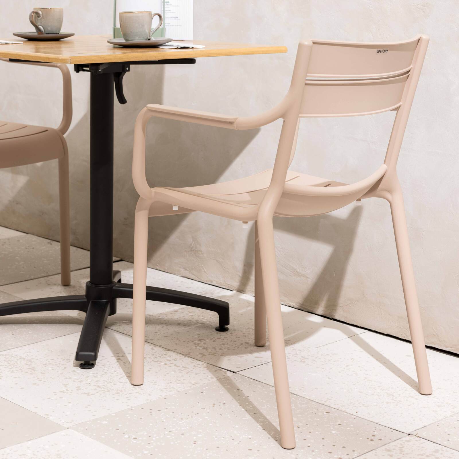 Chaises de jardin en plastique avec accoudoirs - Lot de 4