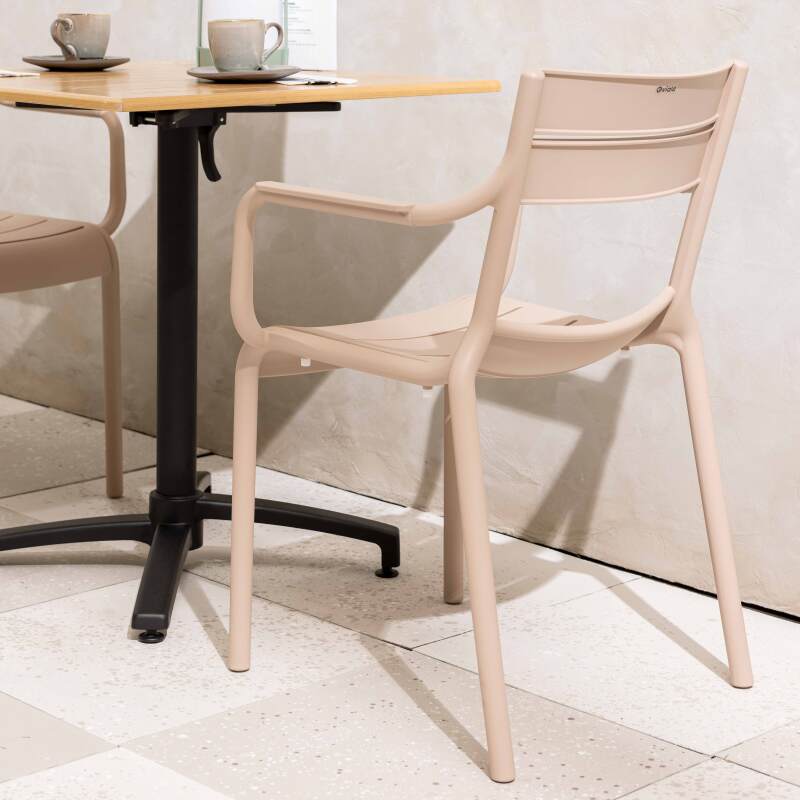 Chaises de jardin en plastique avec accoudoirs - Lot de 4