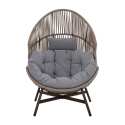 Fauteuil de jardin oeuf sur pied en acier et rotin 142 cm