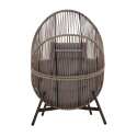 Fauteuil de jardin oeuf sur pied en acier et rotin 142 cm