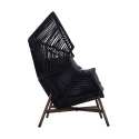 Fauteuil de jardin oeuf sur pied en acier et rotin 142 cm
