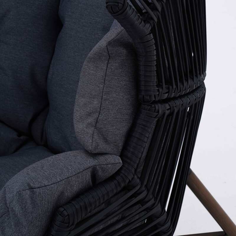 Fauteuil de jardin oeuf sur pied en acier et rotin 142 cm (5/7)