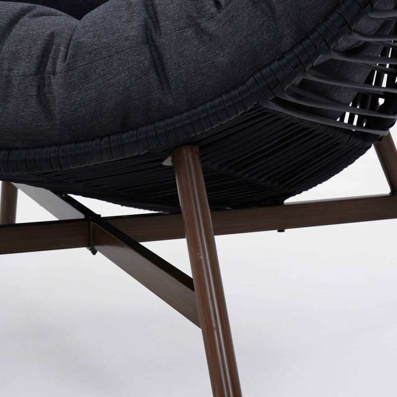 Fauteuil de jardin oeuf sur pied en acier et rotin 142 cm (6/7)