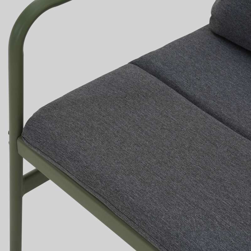 Salon de jardin 4 places en métal avec 1 canapé, 2 fauteuils et table basse