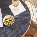 Table de terrasse ⌀60 cm inclinable stratifiée et 2 chaises style bistrot en aluminium et rotin synthétique
