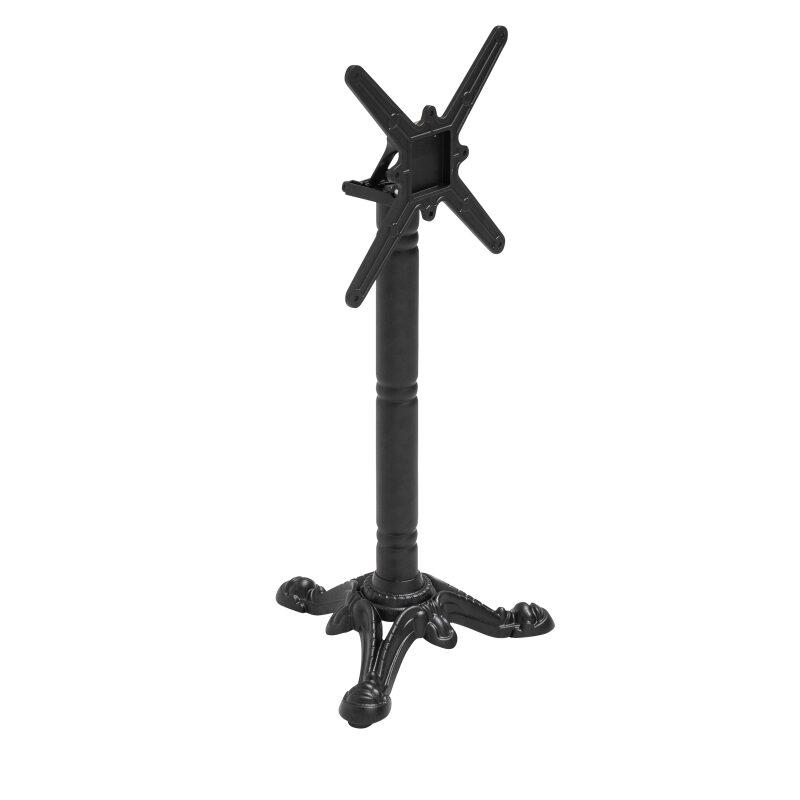 Table de terrasse ⌀60 cm inclinable stratifiée et 2 chaises style bistrot en aluminium et rotin synthétique