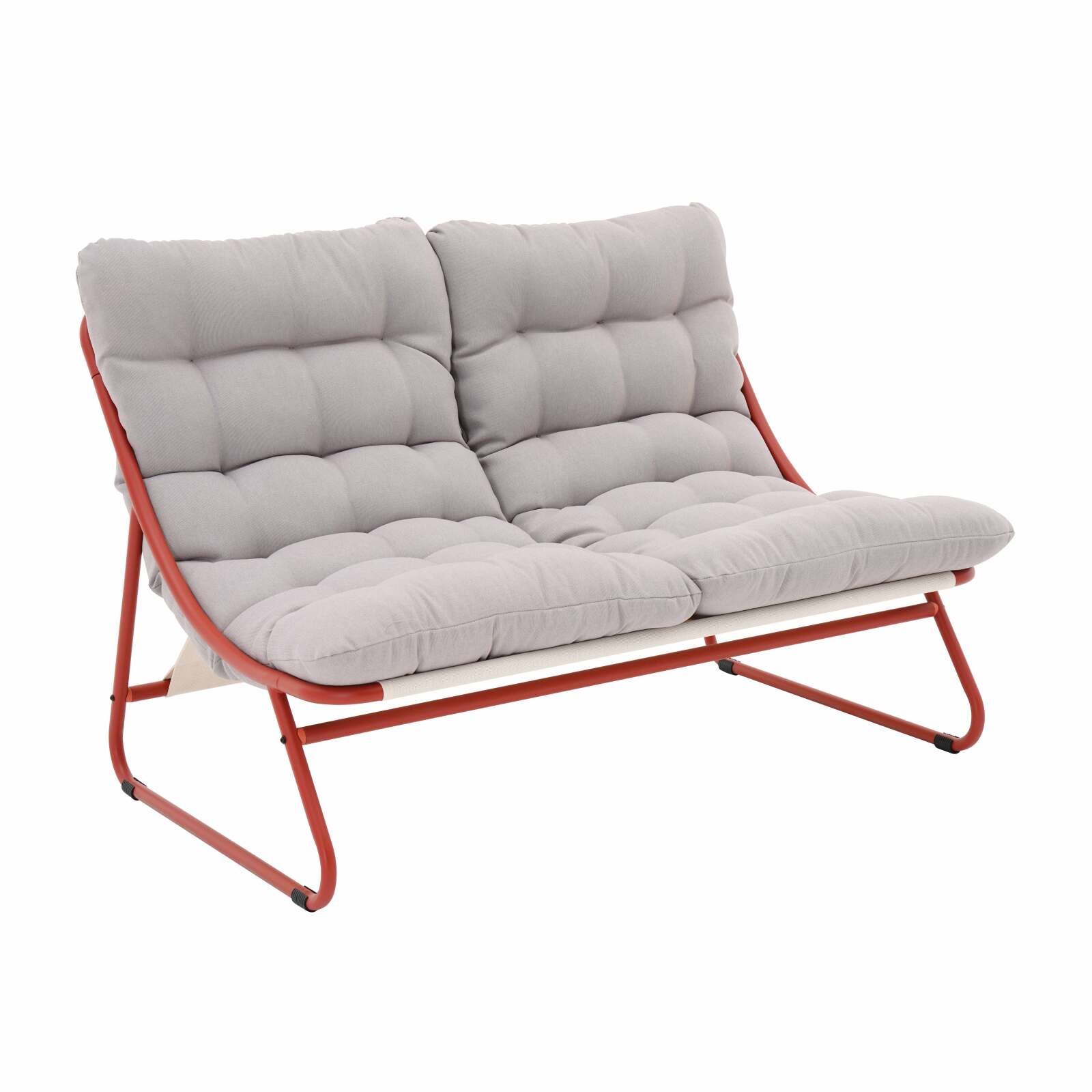 Salon de jardin 4 places en métal avec 1 canapé, 2 fauteuils et table basse