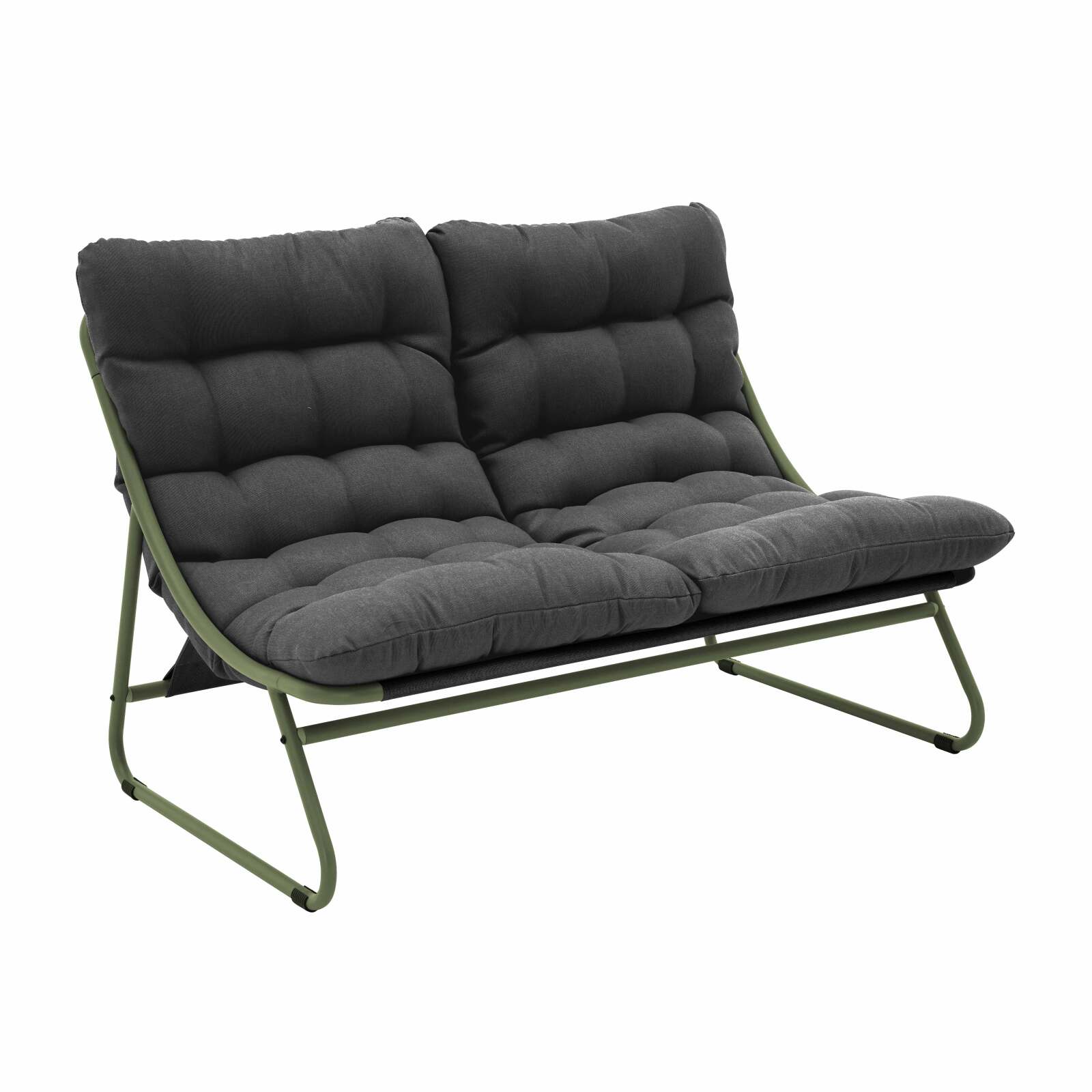 Salon de jardin 4 places en métal avec 1 canapé, 2 fauteuils et table basse