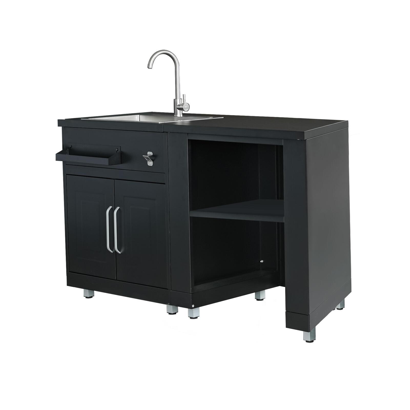 Cuisine d'extérieur acier 2 éléments avec évier Cuisine d'extérieur acier 2 éléments avec évier