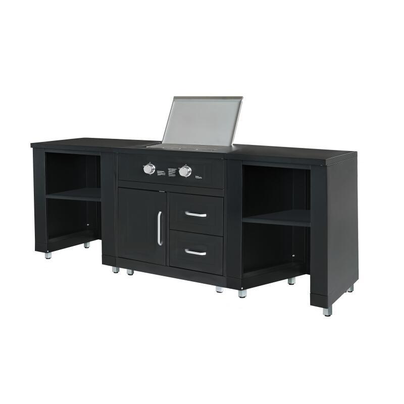 Cuisine d'extérieur acier 3 éléments avec gazinière