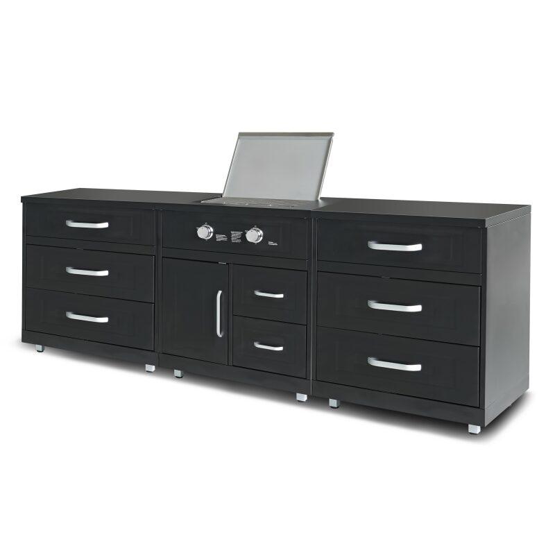 Cuisine d'extérieur acier 3 éléments avec gazinière