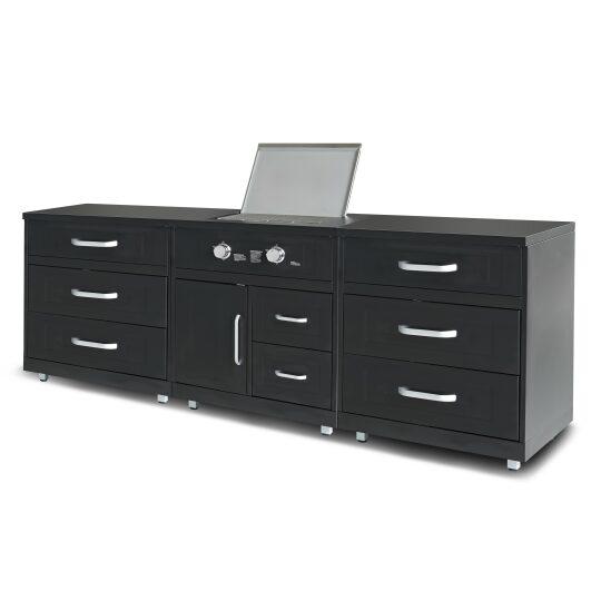 Cuisine d'extérieur acier 3 éléments avec gazinière