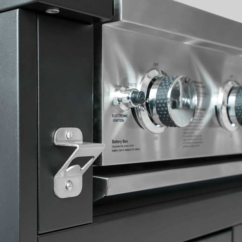 Cuisine d'extérieur acier 3 élements avec barbecue