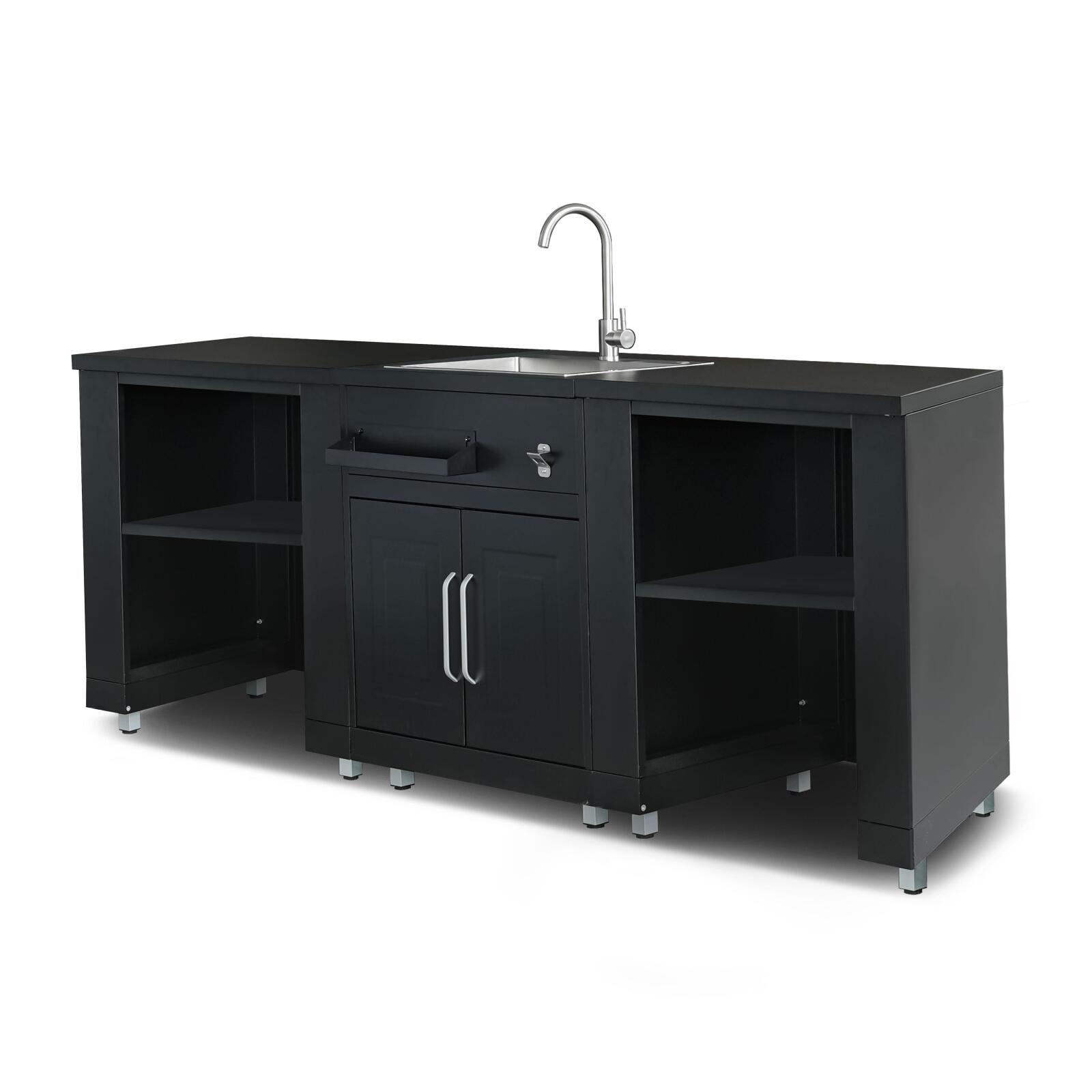 Cuisine d'extérieur acier 3 éléments avec évier