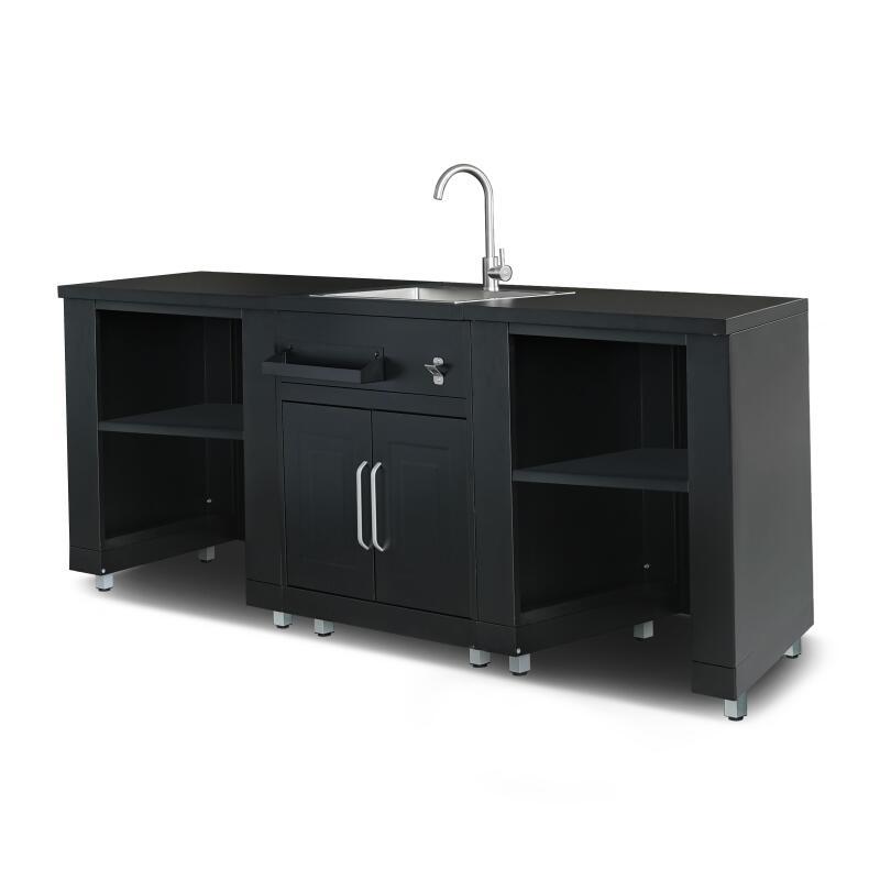 Cuisine d'extérieur acier 3 éléments avec évier