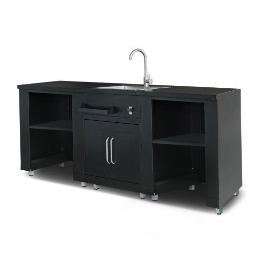 Cuisine d'extérieur acier 3 éléments avec évier