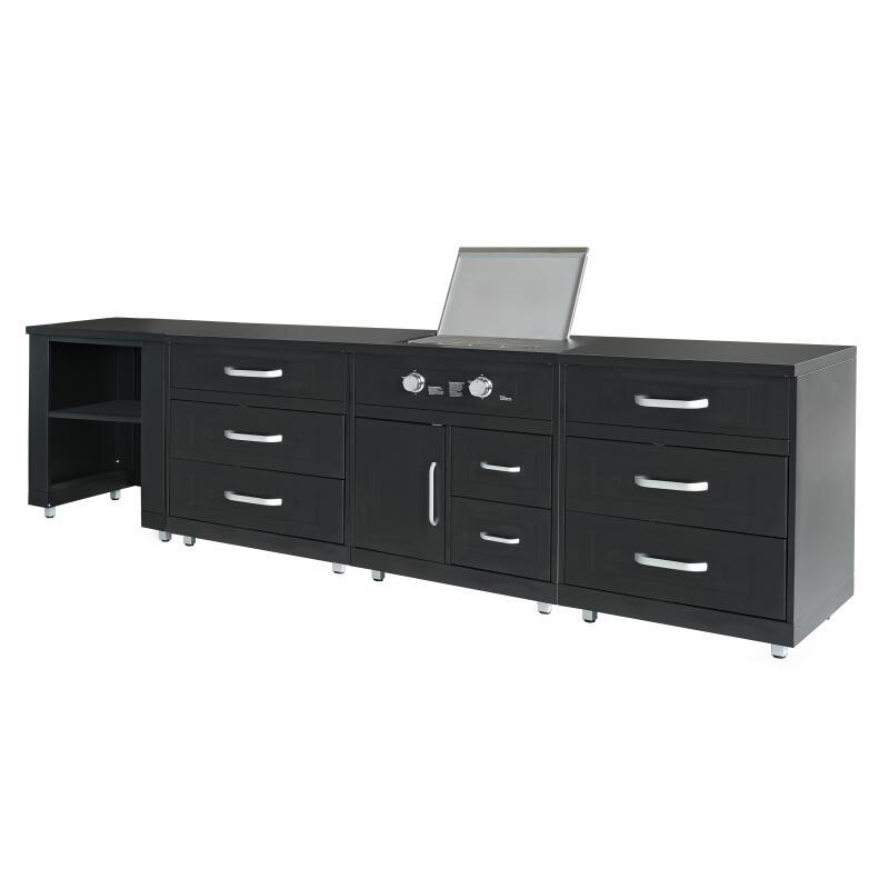 Cuisine d'extérieur acier 4 éléments avec gazinière