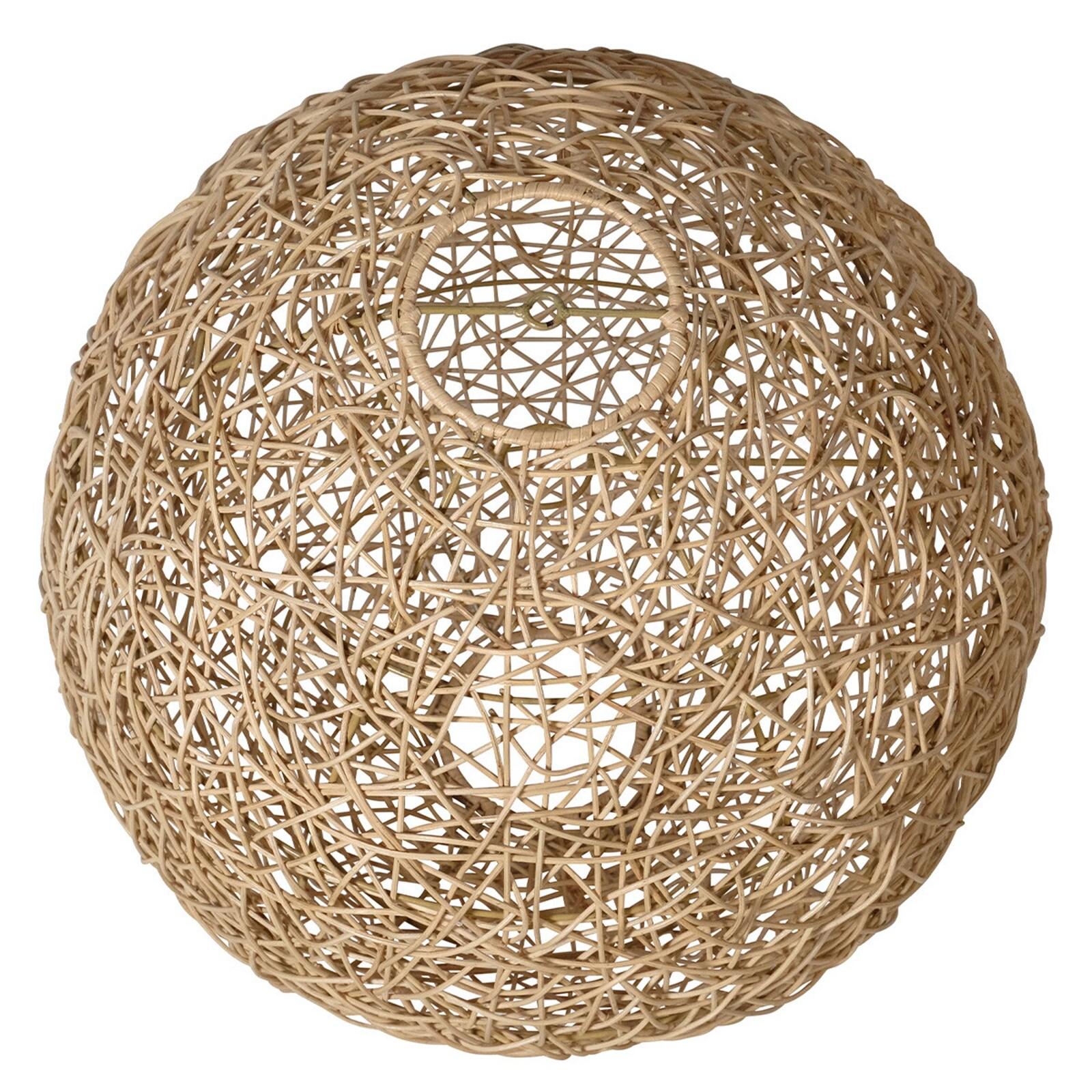 Suspension ronde en rotin naturel