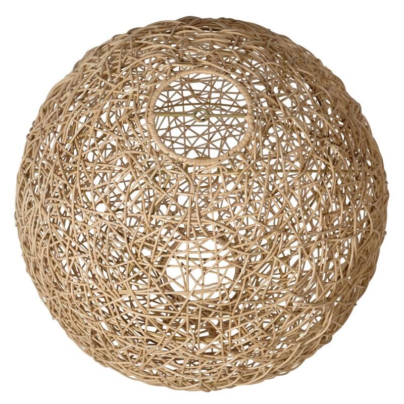 Suspension ronde en rotin naturel