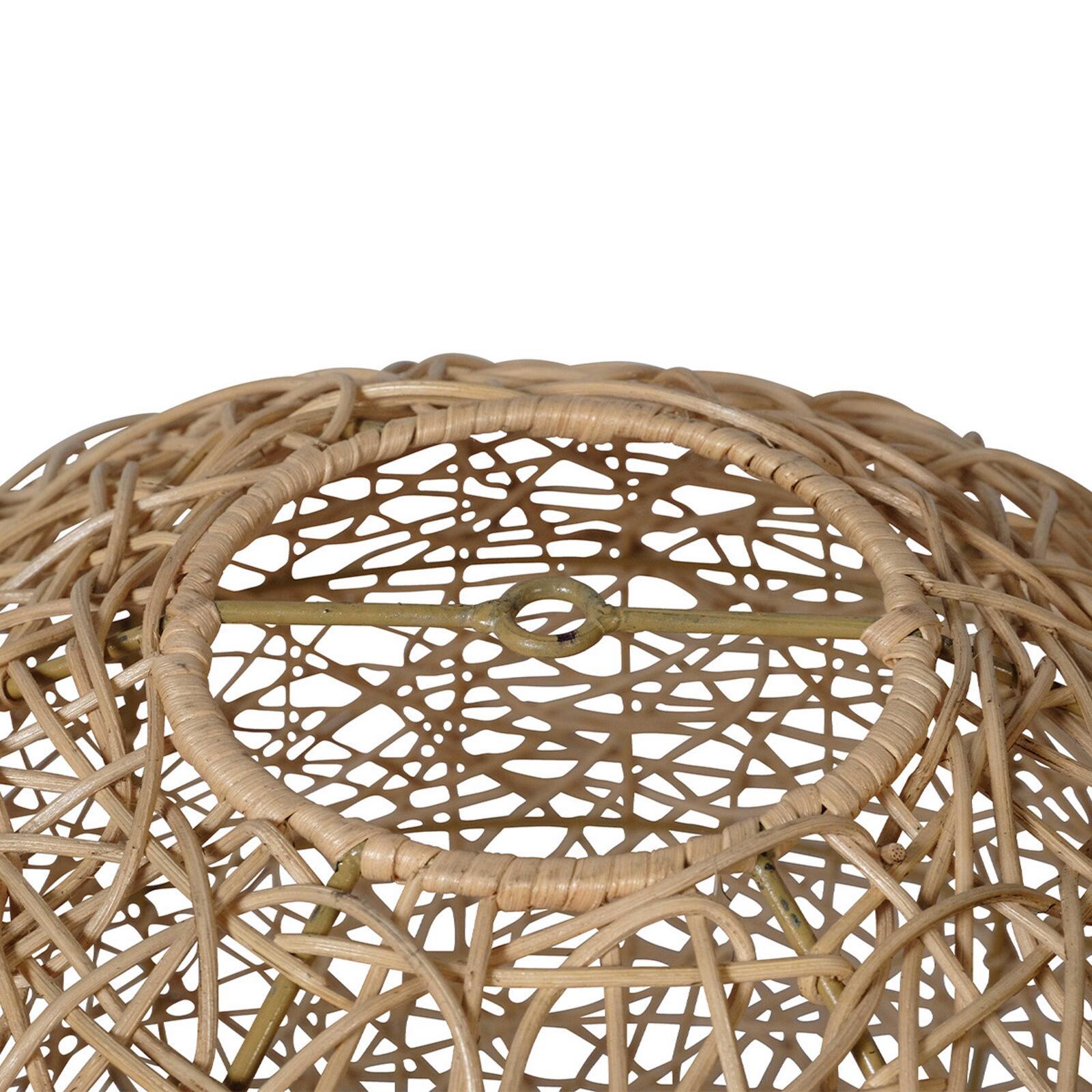 Suspension ronde en rotin naturel