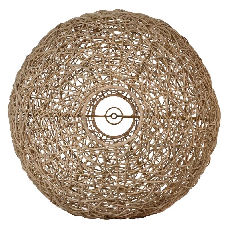 Suspension ronde en rotin naturel
