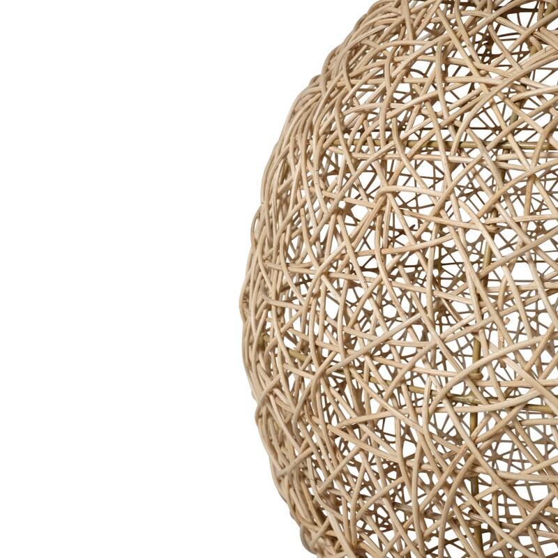 Suspension ronde en rotin naturel