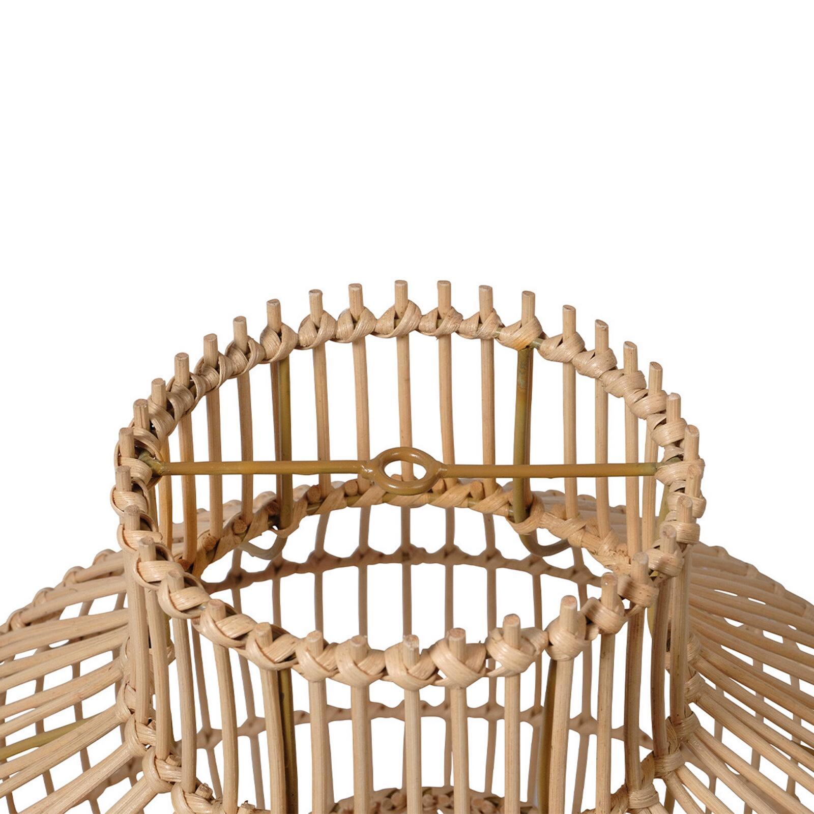 Suspension ronde en rotin naturel