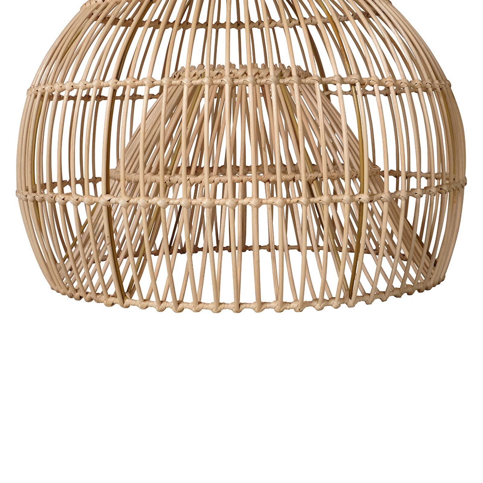 Suspension ronde en rotin naturel