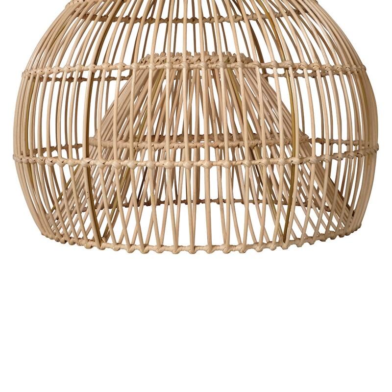 Suspension ronde en rotin naturel